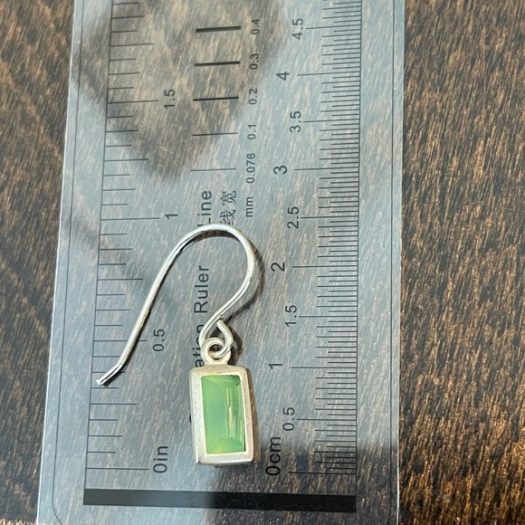 Sterling Silver and Jade Earrings - Picture 5 of 6